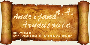 Andrijana Arnautović vizit kartica